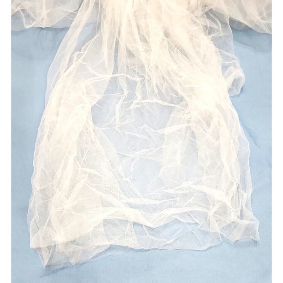 Brides and Hairpins Danton Veil Raw-Edge Tulle Fingertip Veil with Blusher Ivory